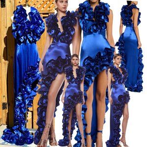 🆕 BRONX & BANCO 🧿 NWOT Aurora Cobalt Blue Gown, Sz XL / US 10